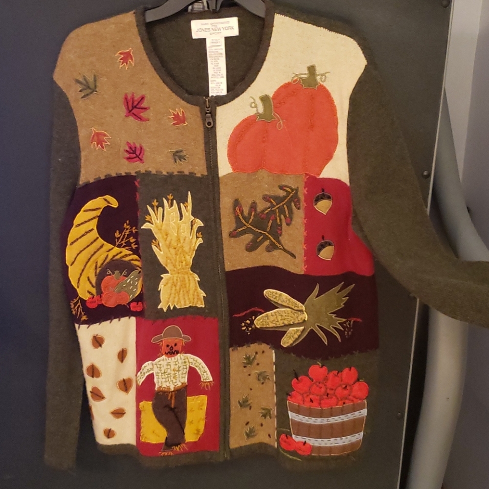 Jones New York Women's Harvest Patchwork Cardigan - Multicolor